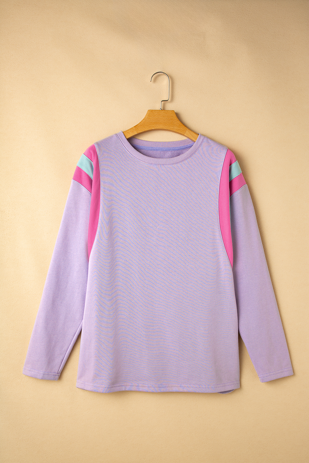 Phalaenopsis Mineral Wash Colorblock Arm Patchwork Oversize Top Long Sleeve Tops JT's Designer Fashion
