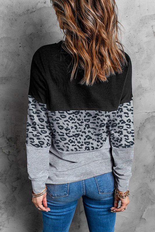 Colorblock Contrast Stitching Sweatshirt with Slits Sweatshirts & Hoodies JT's Designer Fashion