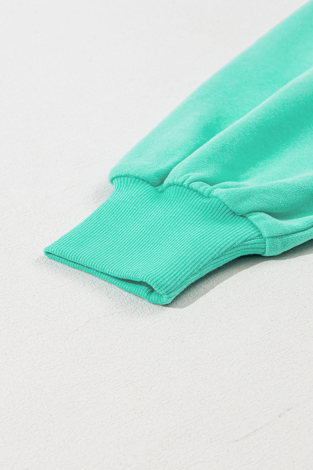 Aruba Blue Solid Kangaroo Pocket Half Zipper Oversized Hoodie Sweatshirts & Hoodies JT's Designer Fashion