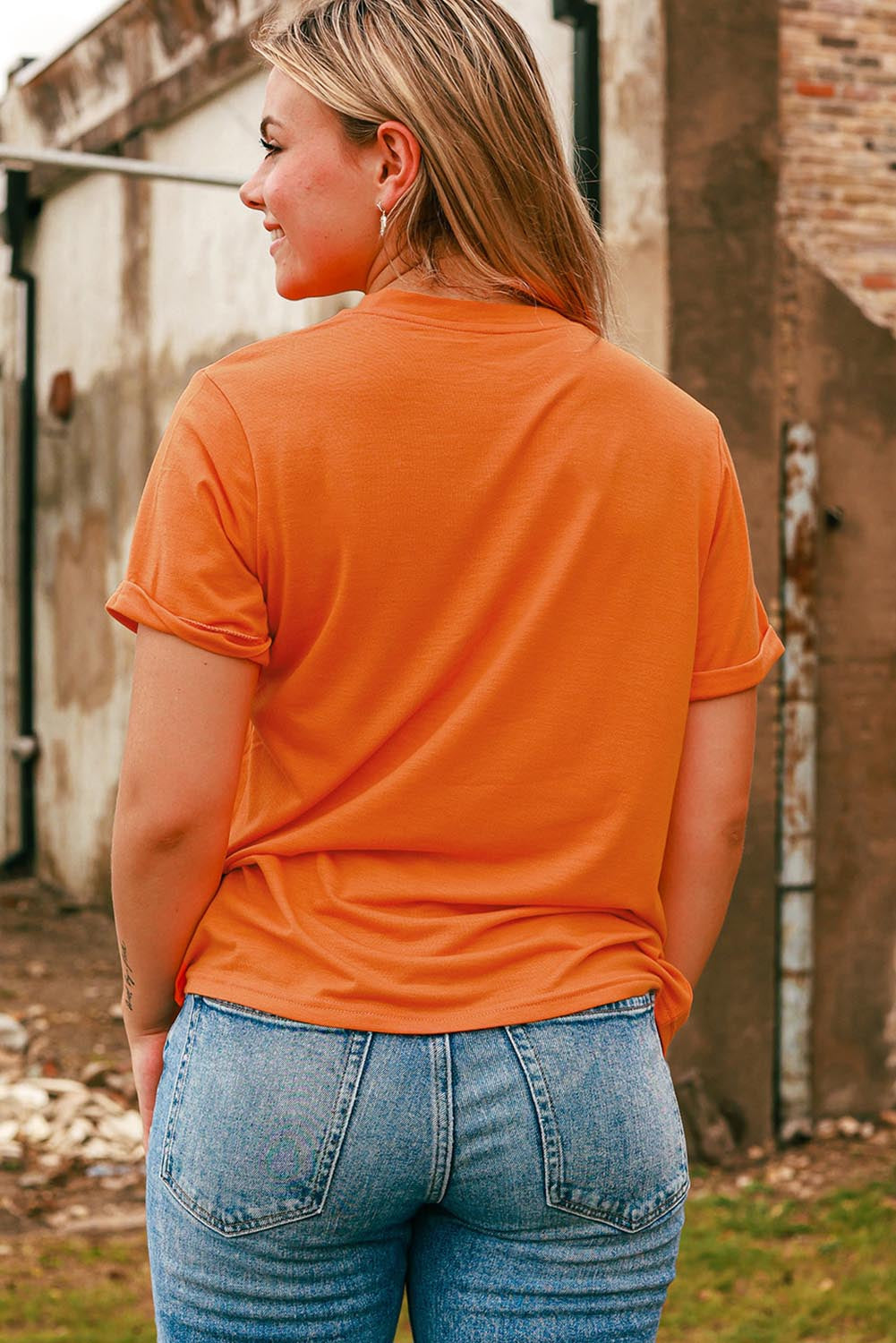 Orange HOWDY FALL Western Pumpkin Graphic T Shirt Graphic Tees JT's Designer Fashion