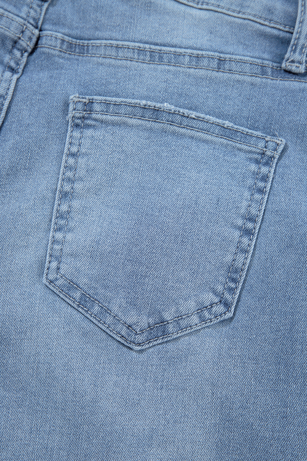 Dusk Blue High Rise Asymmetric Button Zip Fly Ripped Jeans Jeans JT's Designer Fashion