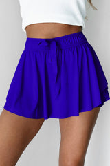 Dark Blue Drawstring High Waist Lined Tennis Skorts Skirts & Petticoat JT's Designer Fashion