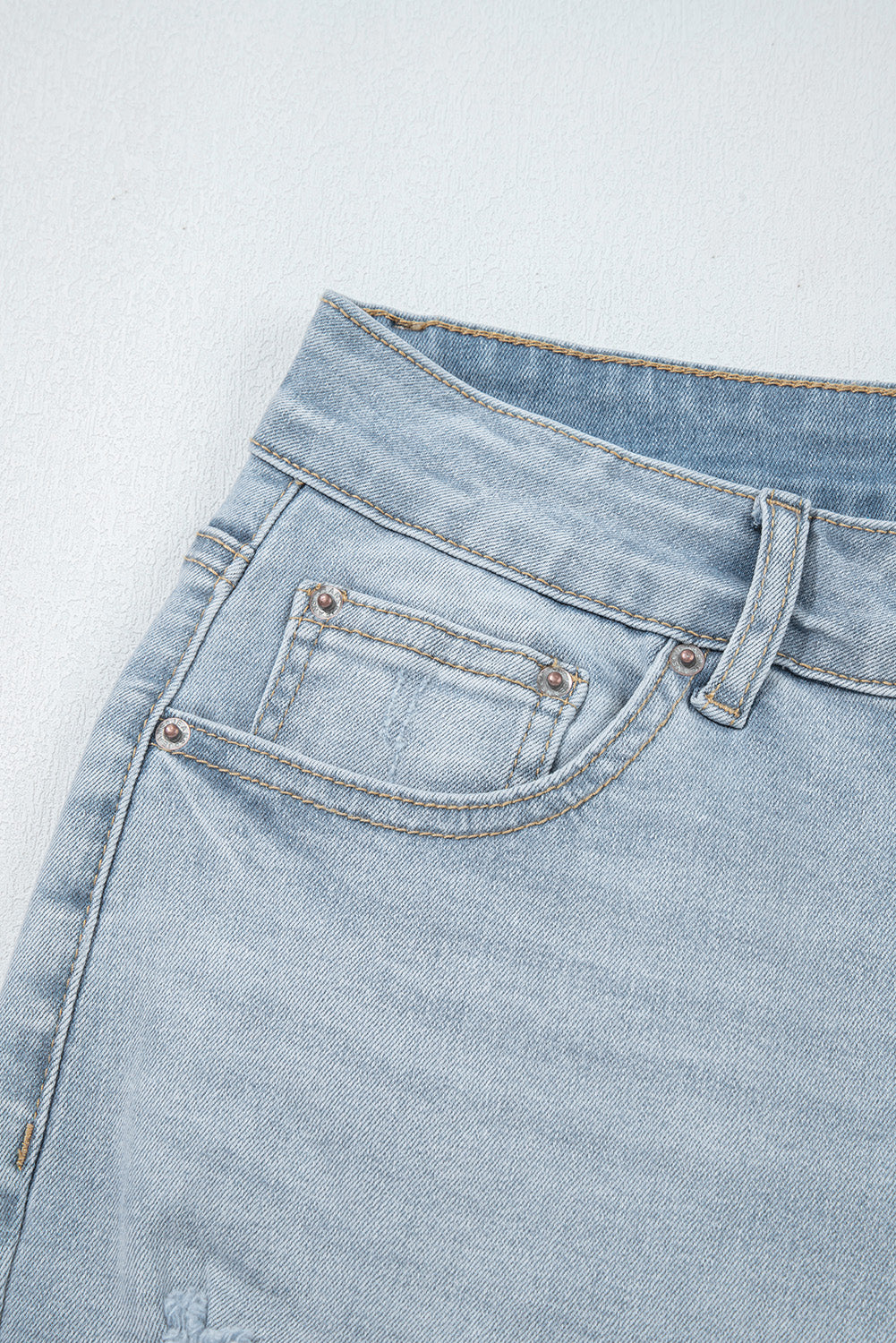 Beau Blue Mid Rise Ankle-Length Distressed Skinny Jeans Jeans JT's Designer Fashion