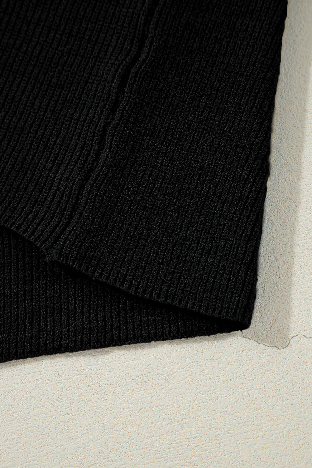 Black Lightweight Ribbed Knit Button Front V Neck Cardigan Cardigans JT's Designer Fashion