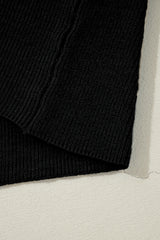 Black Lightweight Ribbed Knit Button Front V Neck Cardigan Cardigans JT's Designer Fashion