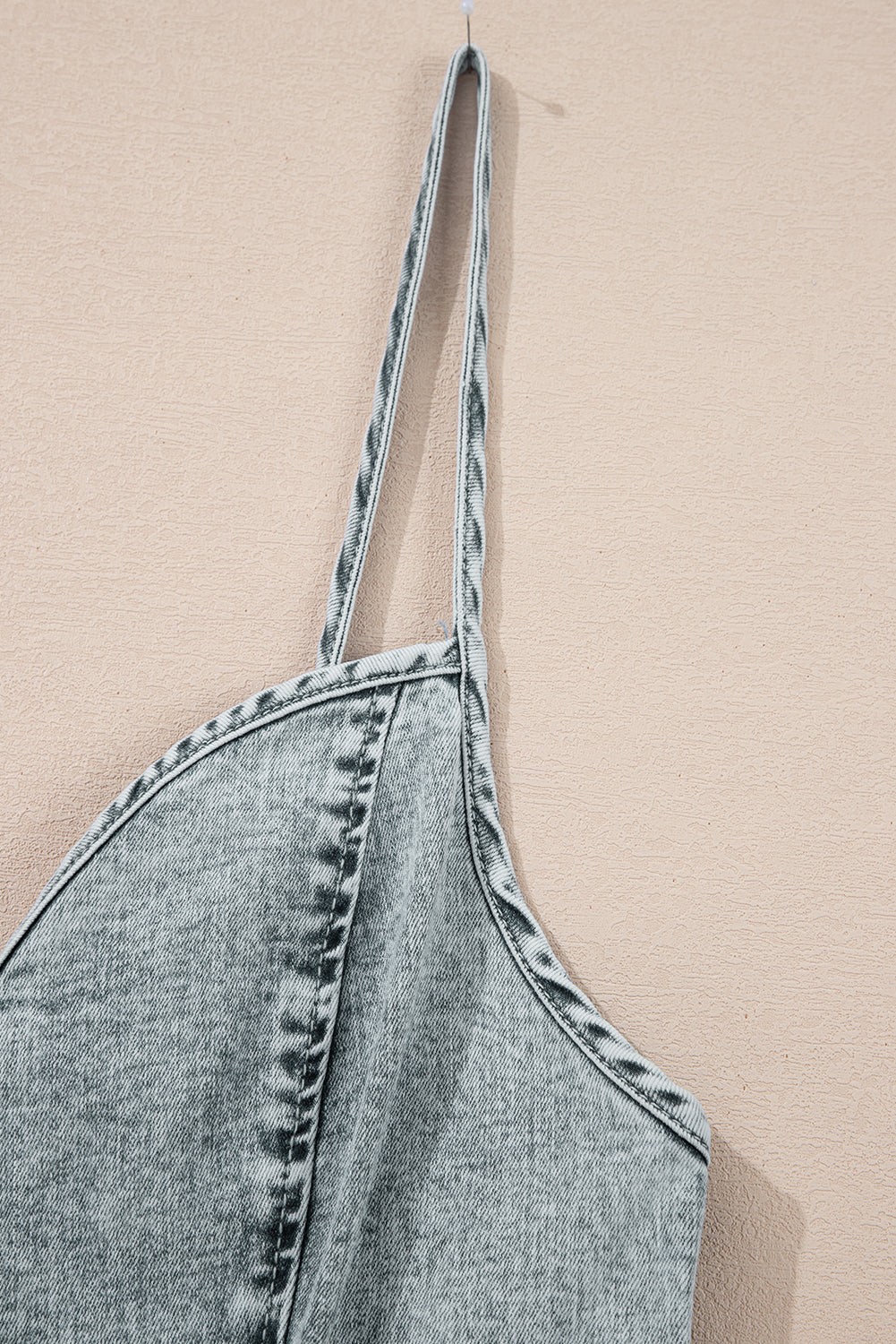 Beau Blue Sleeveless V Neck Back Zipped Denim Dress Mini Dresses JT's Designer Fashion