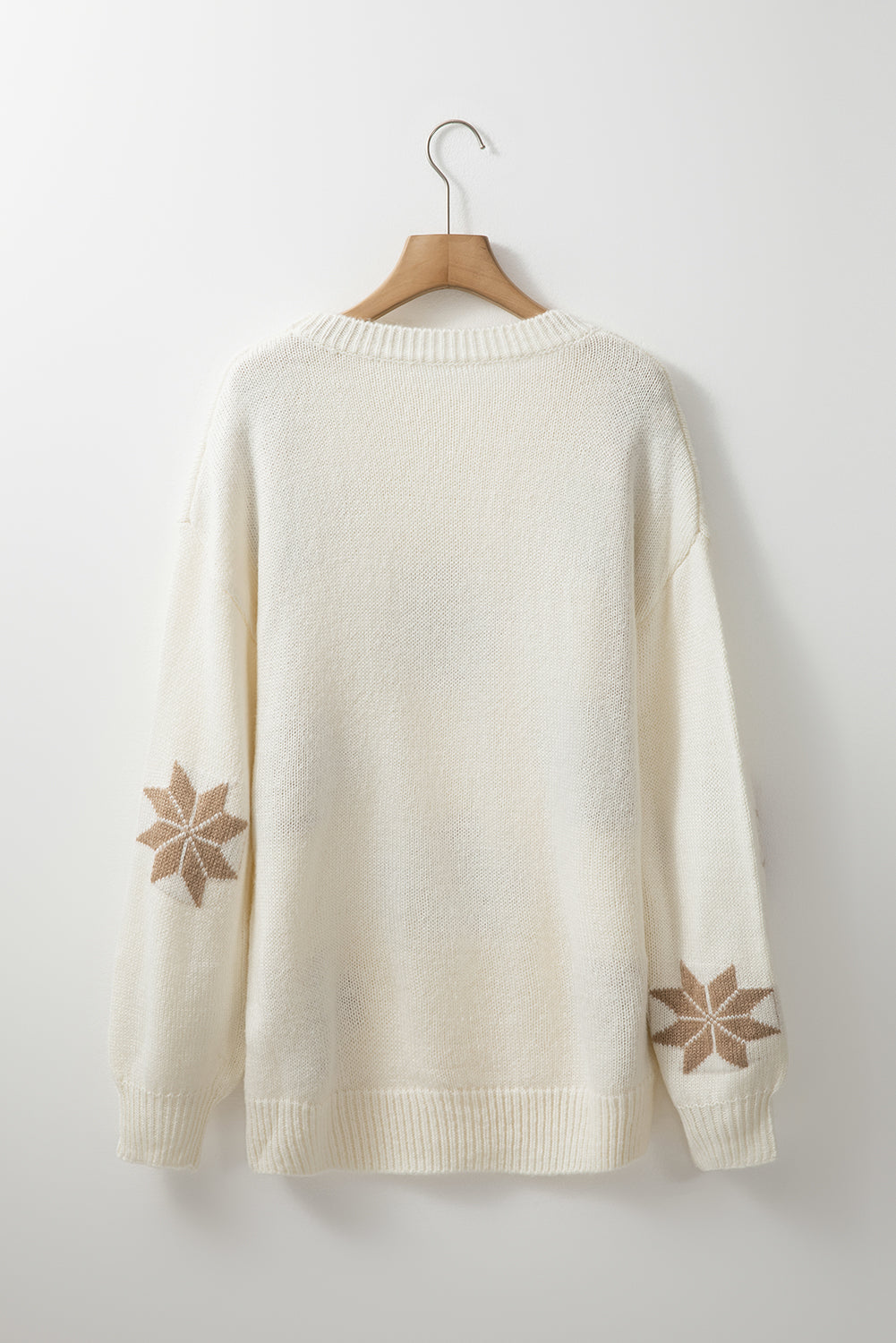 White Snowflake Christmas Tunic Sweater Sweaters JT's Designer Fashion