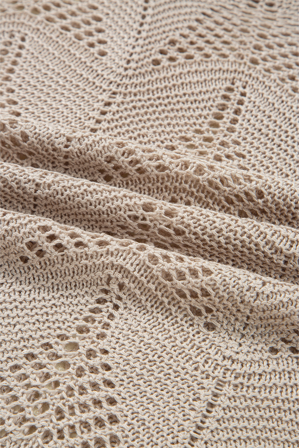 Parchment Hollow Out Knit 7/8 Sleeve Casual Sweater Sweaters JT's Designer Fashion