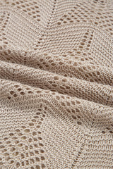Parchment Hollow Out Knit 7/8 Sleeve Casual Sweater Sweaters JT's Designer Fashion