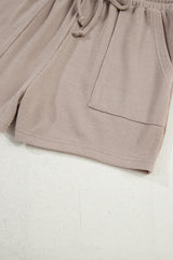 Jet Stream Textured Colorblock Patchwork Tee and Shorts Set Short Sets JT's Designer Fashion