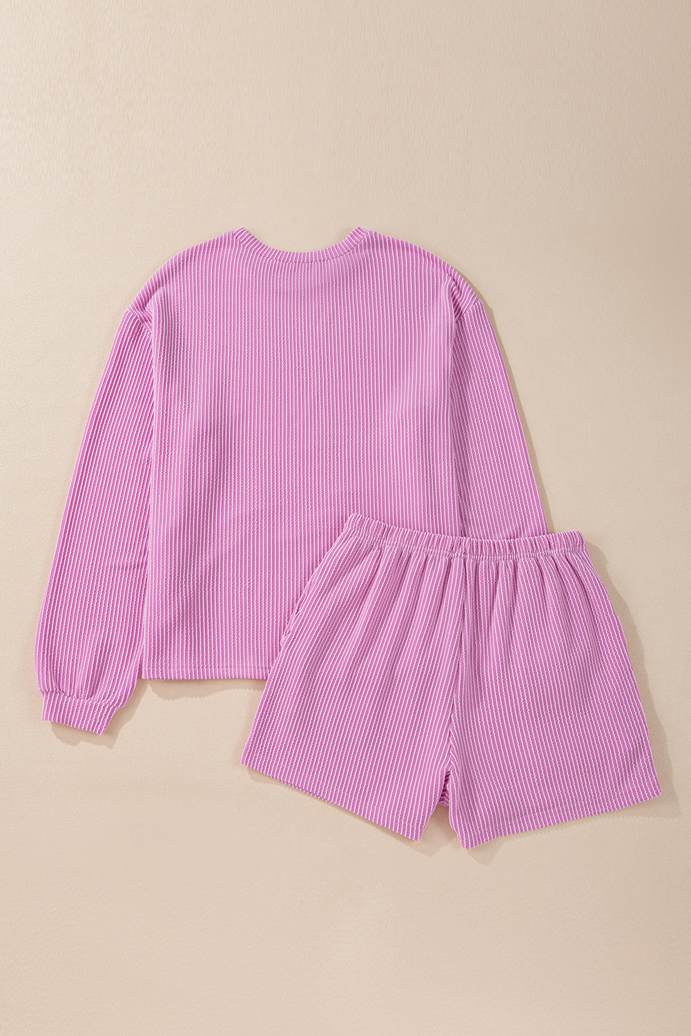 Phalaenopsis Bowknot Patched Pattern Corded Long Sleeve Top and Shorts Outfit Graphic Sets JT's Designer Fashion