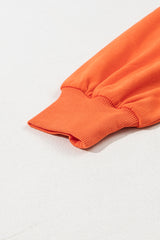 Orange Solid Kangaroo Pocket Half Zipper Oversized Hoodie Sweatshirts & Hoodies JT's Designer Fashion