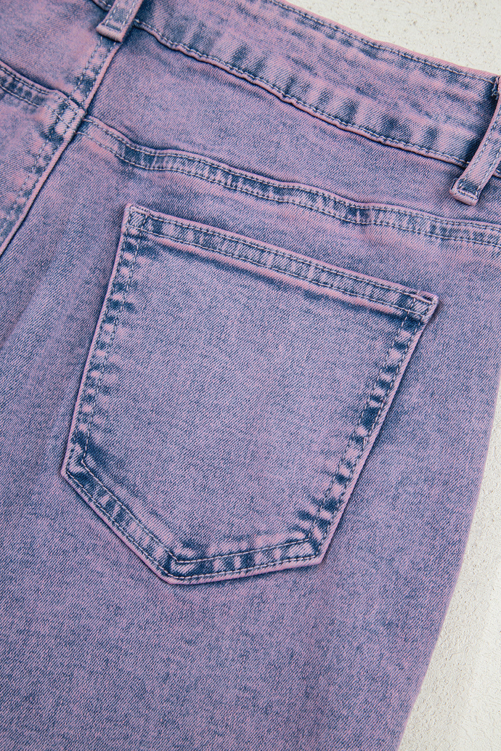 Orchid Petal Vintage Wash Frayed Hem Ankle-length Jeans Jeans JT's Designer Fashion
