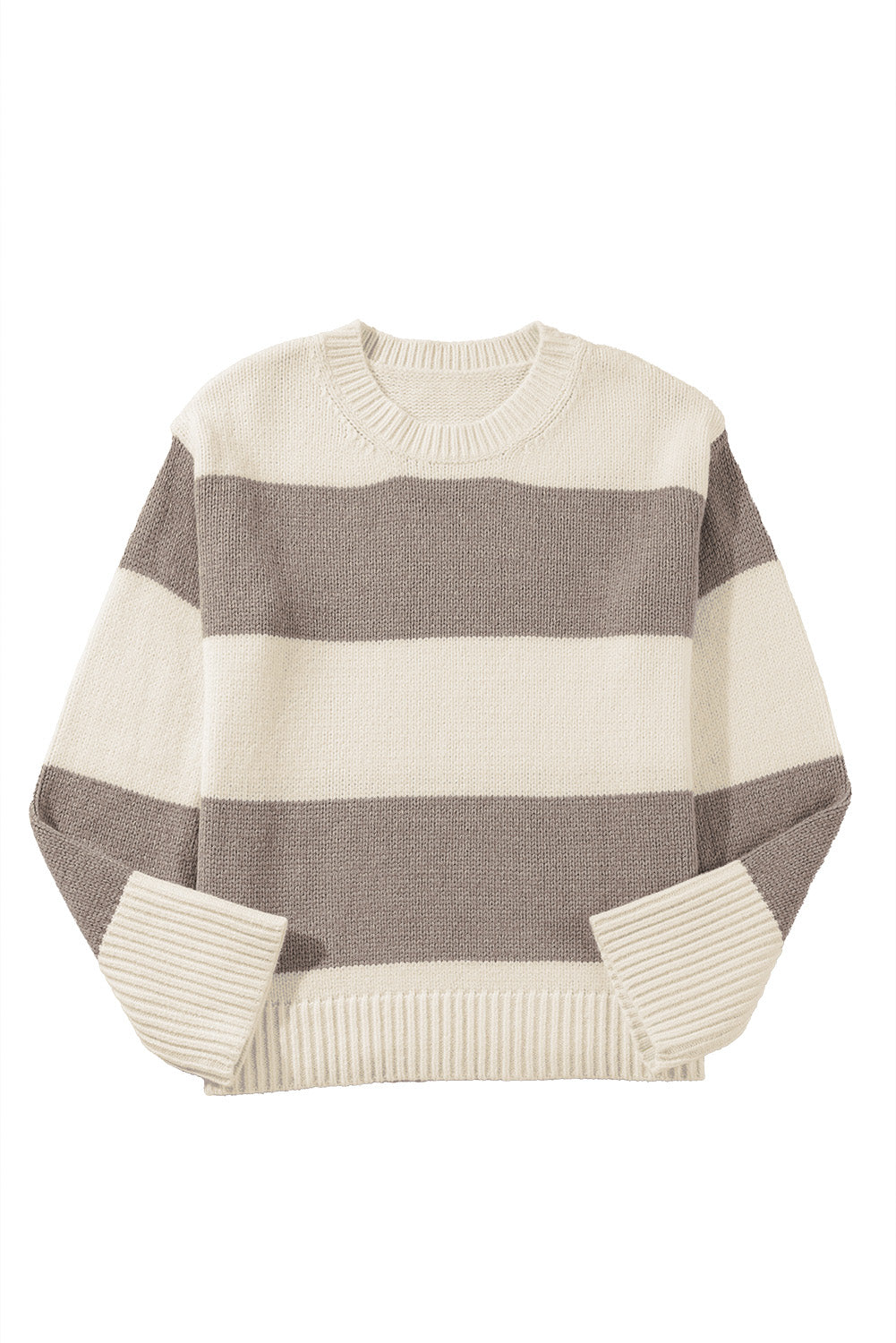 Simply Taupe Colorblock Loose Pullover Sweater Sweaters JT's Designer Fashion