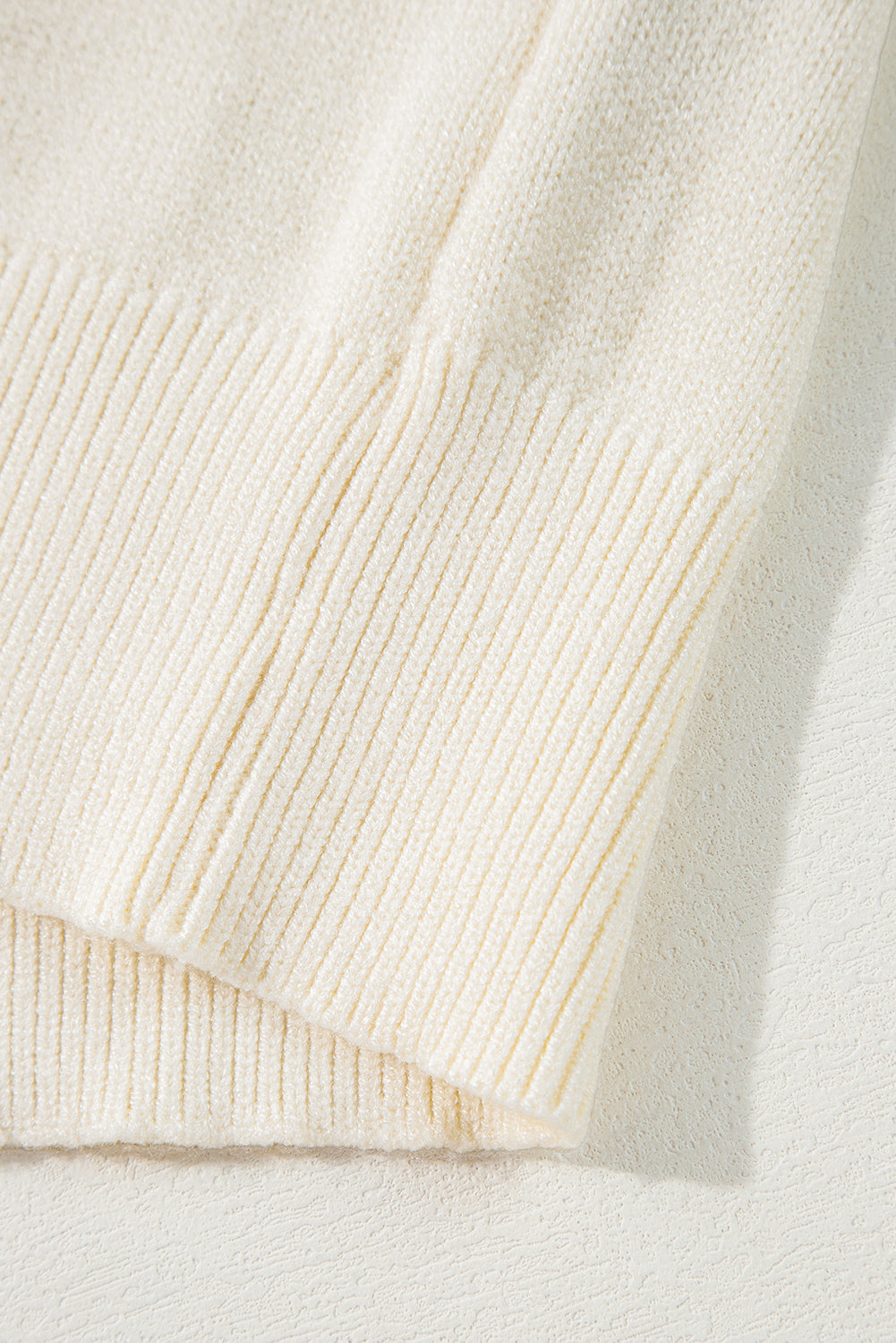 Apricot Boo Knitted Pattern Ribbed Edge Drop Shoulder Sweater Sweaters JT's Designer Fashion