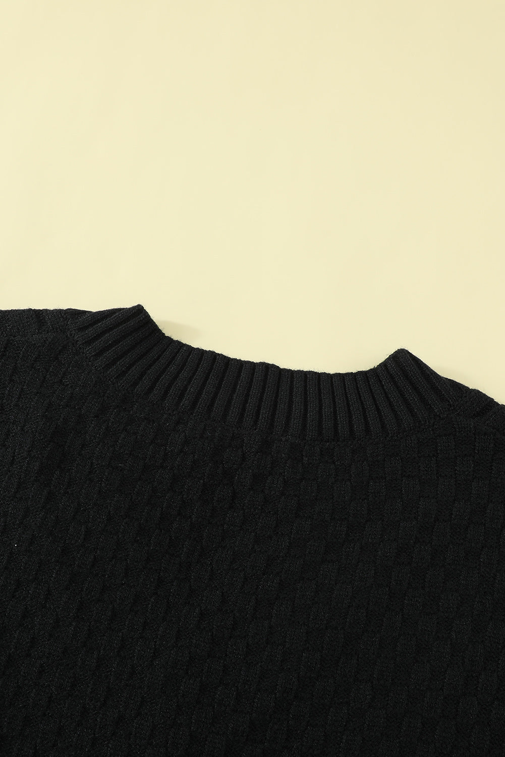 Black V-Neck Twist Knitted Vest Sweater Sweaters & Cardigans JT's Designer Fashion