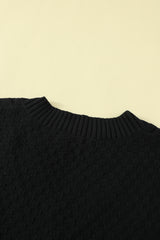 Black V-Neck Twist Knitted Vest Sweater Sweaters & Cardigans JT's Designer Fashion