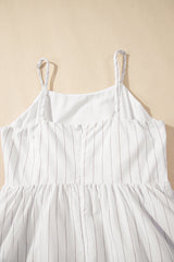 Beige Stripe Spaghetti Strap Pocketed High Waist Long Dress Maxi Dresses JT's Designer Fashion