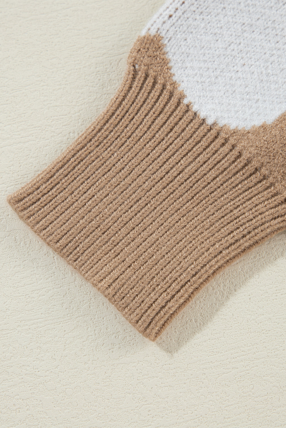 Khaki Contrast Heart Pattern Round Neck Sweater Sweaters JT's Designer Fashion