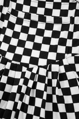 Black Checkered Print Pocketed Wide Leg Jumpsuit Jumpsuits & Rompers JT's Designer Fashion