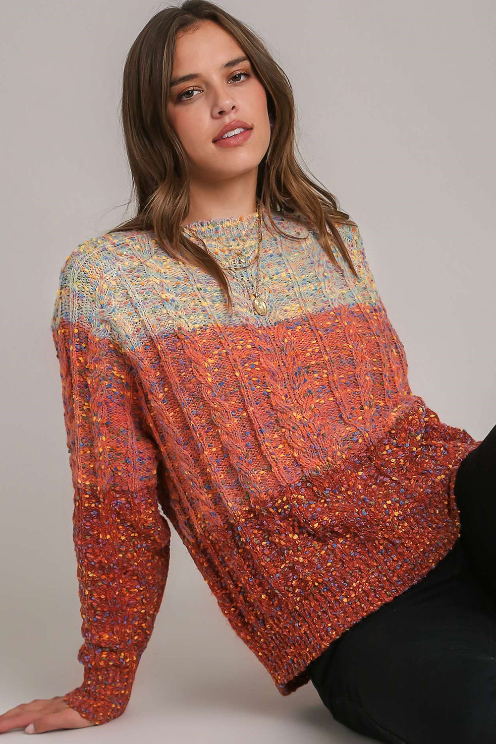 Multicolour Colorful Confetti Wool Ball Knitted Sweater Sweaters JT's Designer Fashion