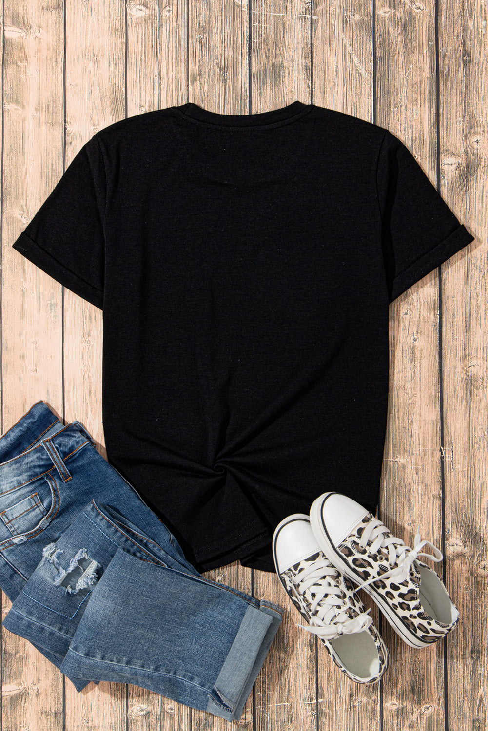 Black Sparkle Rhinestone Smile Face Graphic T Shirt Graphic Tees JT's Designer Fashion