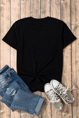 Black Sparkle Rhinestone Smile Face Graphic T Shirt Graphic Tees JT's Designer Fashion
