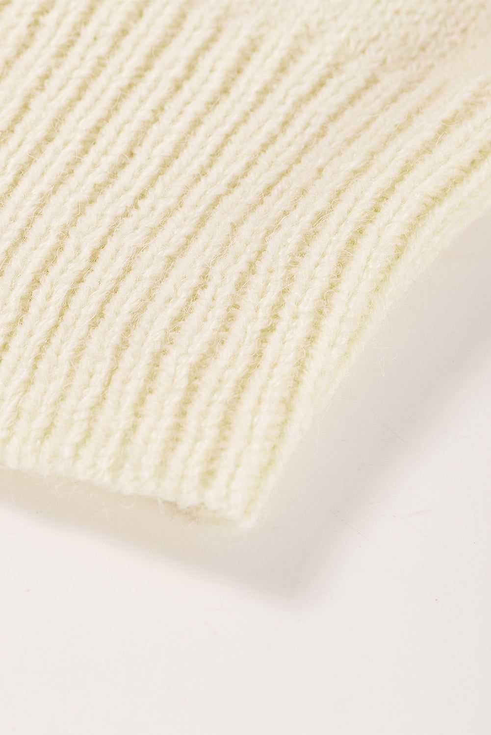 White Wavy Striped Pointelle Bishop Sleeve Sweater Sweaters & Cardigans JT's Designer Fashion