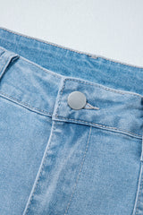 Beau Blue High Rise Barrel Relaxed Patch Pocket Jeans Jeans JT's Designer Fashion