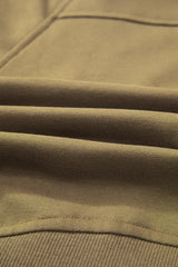 Brown Quarter Zip Stand Neck Kangaroo Pocket Sweatshirt Sweatshirts & Hoodies JT's Designer Fashion