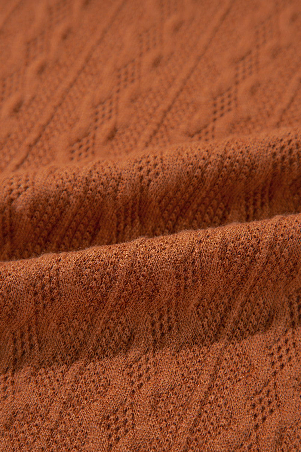 Chestnut Textured Knit Side Pockets Open Front Cardigan Cardigans JT's Designer Fashion