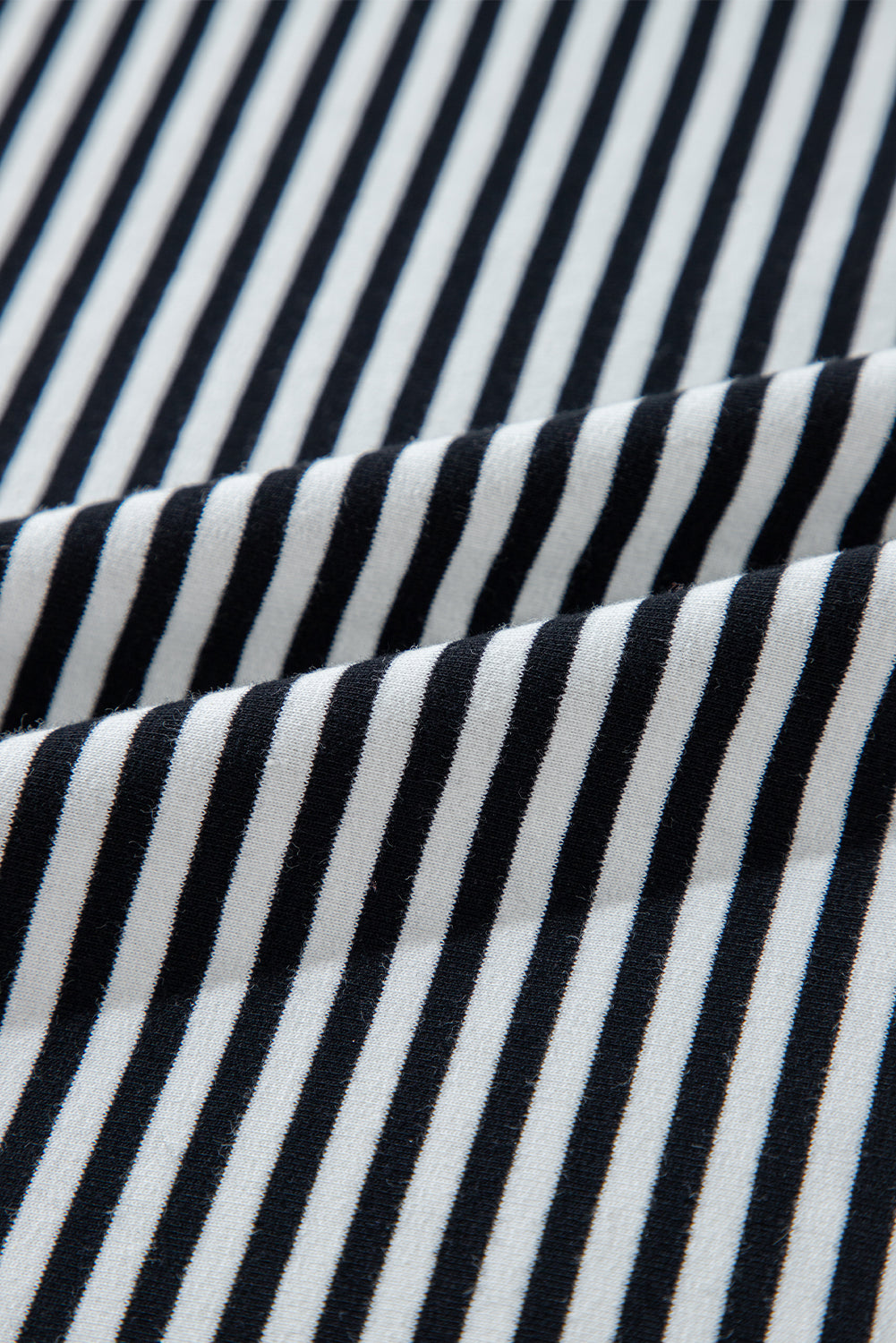 Black White Striped Patchwork 3/4 Sleeve Oversize Top Long Sleeve Tops JT's Designer Fashion