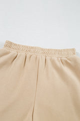 Apricot Striped Accent Pullover and Shorts Two Piece Casual Set Short Sets JT's Designer Fashion