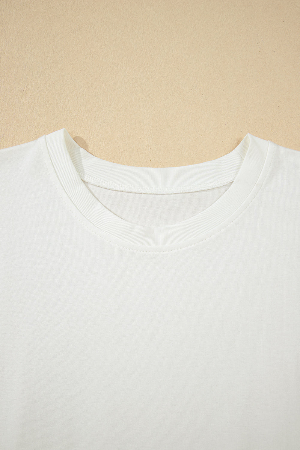 White Drop Shoulder Crew Neck Shift T Shirt Dress T Shirt Dresses JT's Designer Fashion
