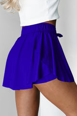 Dark Blue Drawstring High Waist Lined Tennis Skorts Skirts & Petticoat JT's Designer Fashion