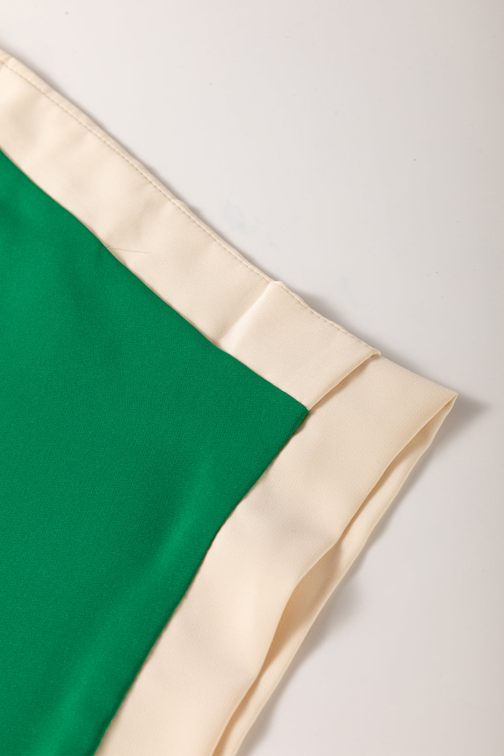 Green Oversized Color Block Boat Neck Tunic Blouse Blouses & Shirts JT's Designer Fashion