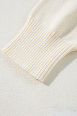 Apricot Boo Knitted Pattern Ribbed Edge Drop Shoulder Sweater Sweaters JT's Designer Fashion