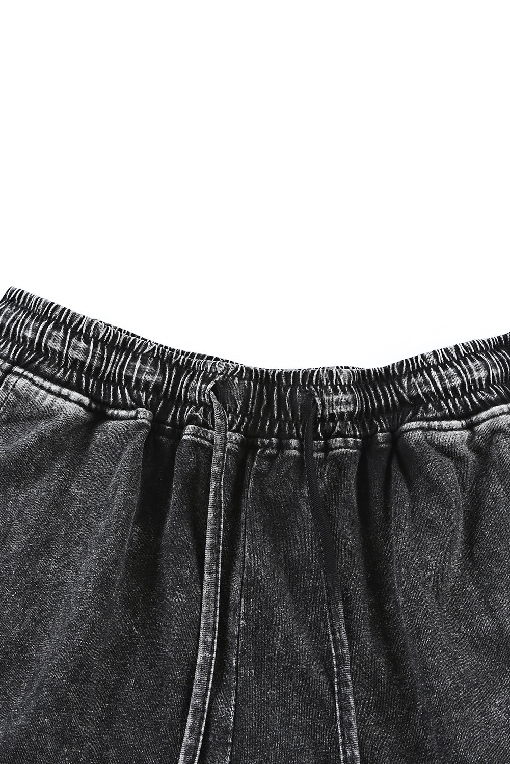 Black Acid Washed Short Lounge Set Short Sets JT's Designer Fashion