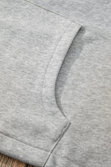 Light Grey Fleece Lined Half Zipper Kangaroo Pockets Loose Hoodie Sweatshirts & Hoodies JT's Designer Fashion