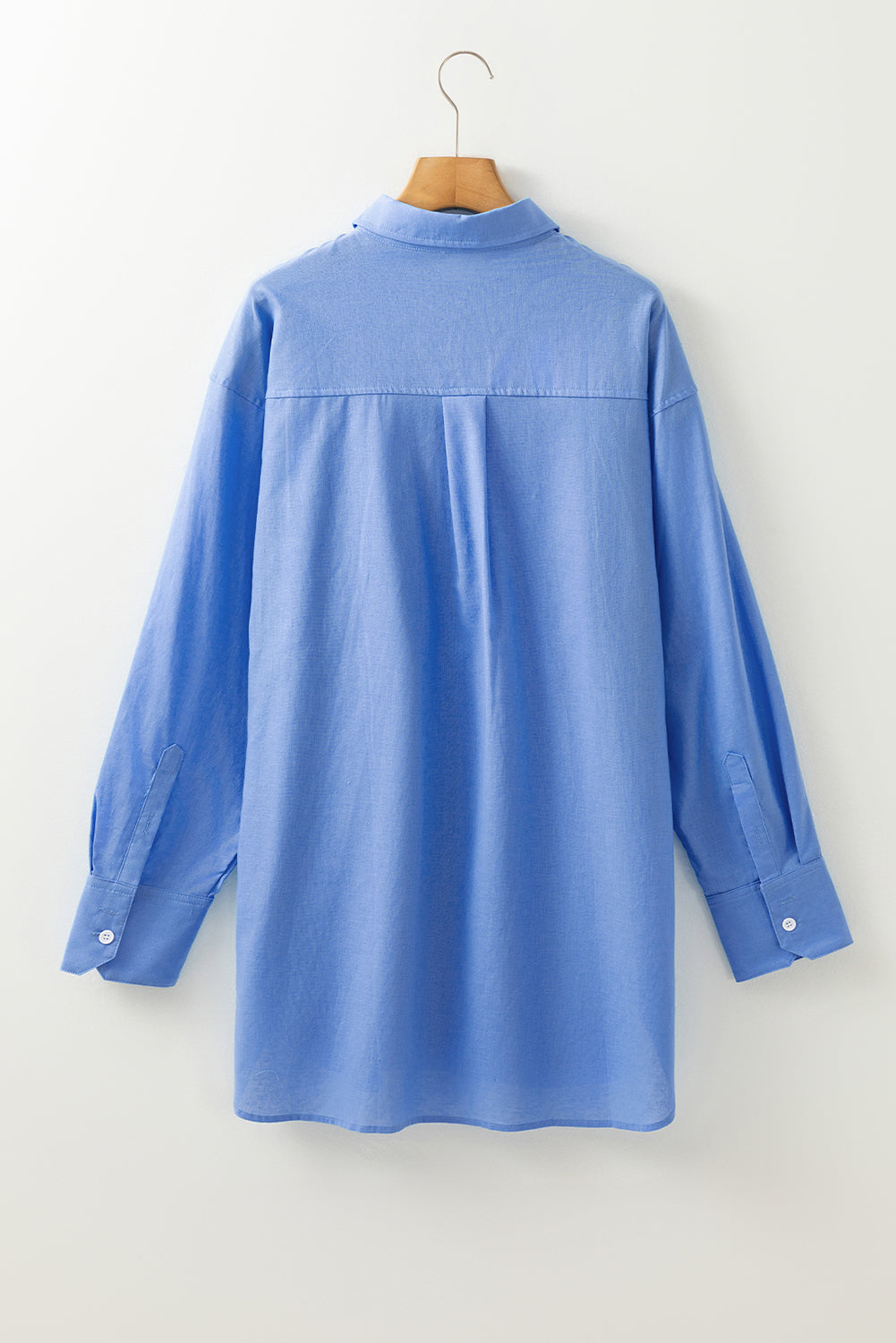 Blue Boyfriend Chest Pocket Tunic Shirt Blouses & Shirts JT's Designer Fashion