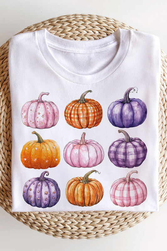 Beige Thanksgiving Halloween Pumpkin Graphic Pullover Sweatshirt Graphic Sweatshirts JT's Designer Fashion