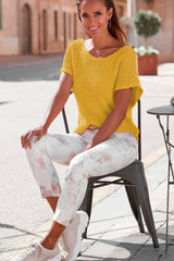 Ginger Solid Loose Knit Short Dolman Sleeve Sweater Sweaters & Cardigans JT's Designer Fashion