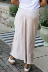 Jet Stream Satin Solid High Waist Maxi Skirt Skirts & Petticoat JT's Designer Fashion