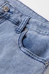 Beau Blue High Waist Button Zip Fly Bell Bottom Jeans Jeans JT's Designer Fashion