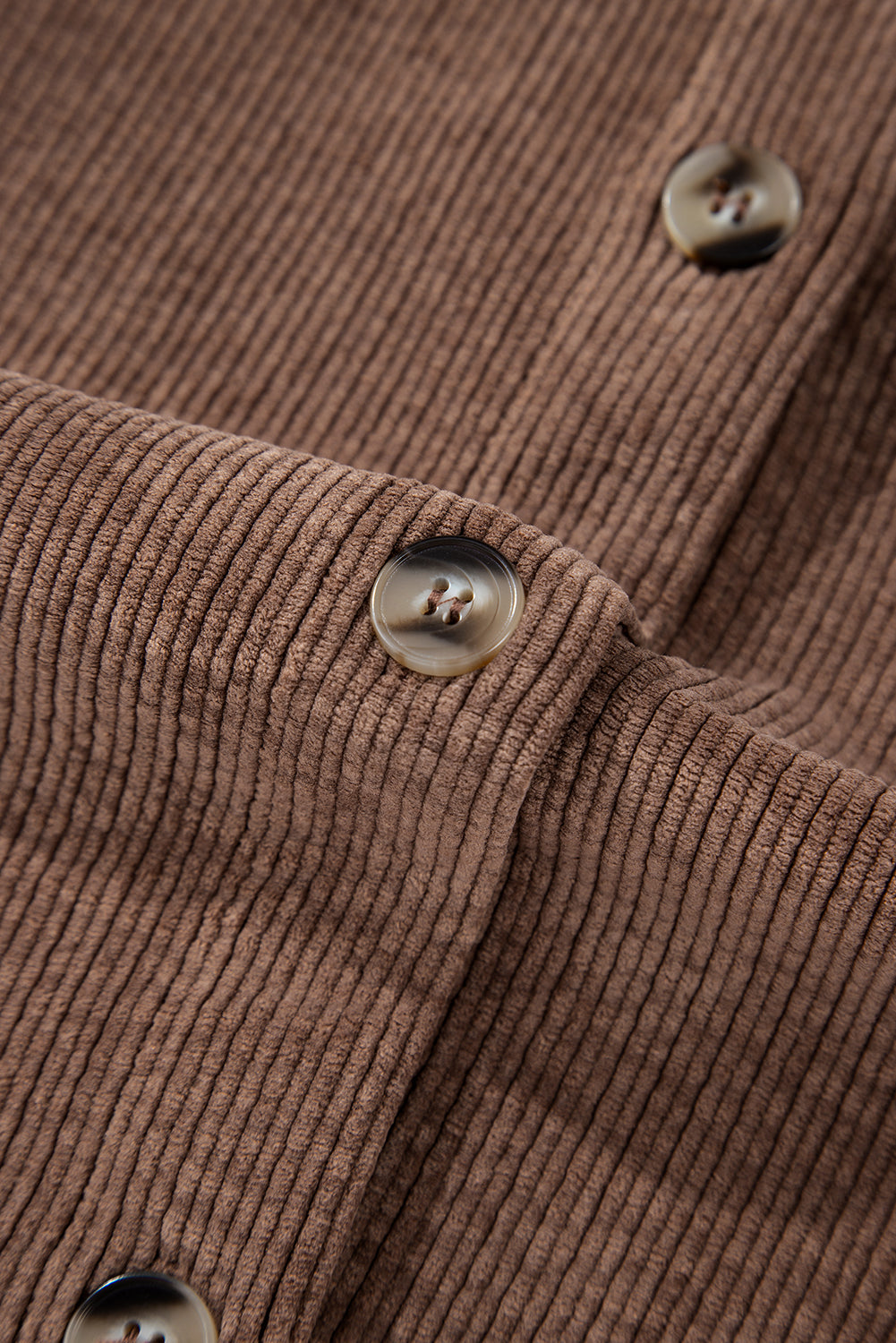 Chestnut Corduroy Flap Pocket Button Up Shacket Jackets JT's Designer Fashion