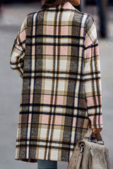 Pink Plaid Button Up Lapel Jacket Plaid Shackets JT's Designer Fashion