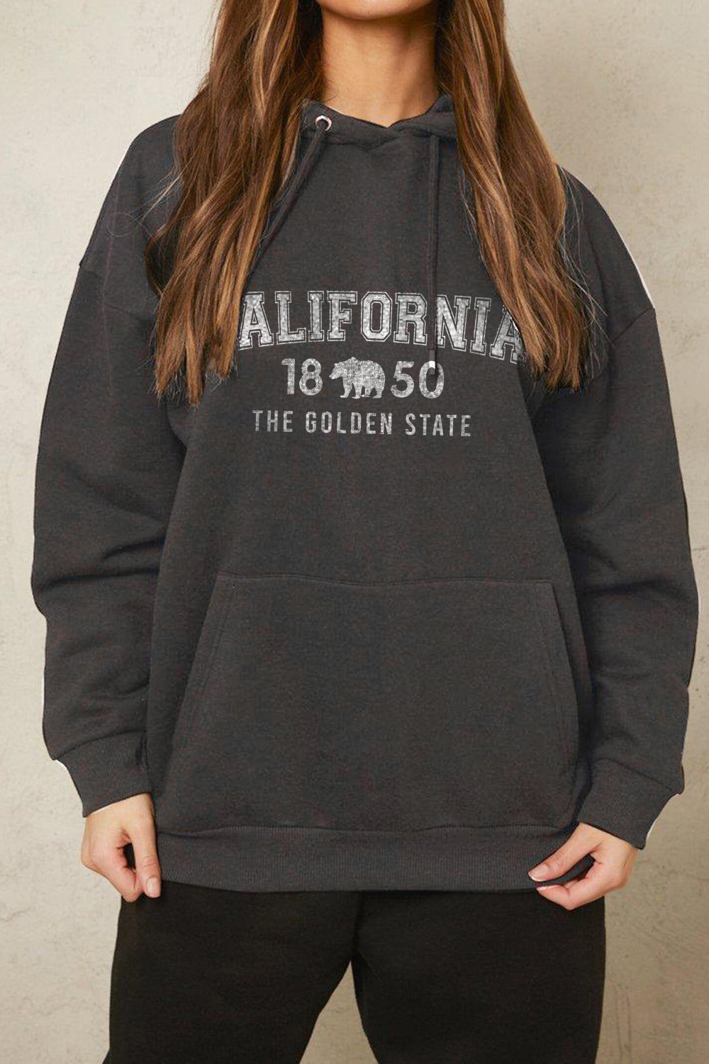 Simply Love Simply Love Full Size CALIFORNIA 1850 THE GOLDEN STATE Graphic Hoodie Graphic Sweatshirts JT's Designer Fashion