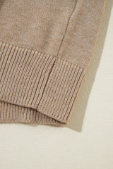 Smoke Gray Pearled Drop Shoulder Round Neck Sweater Sweaters JT's Designer Fashion