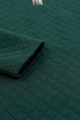 Green Geometric Texture Plaid Trim Sweatshirt Sweatshirts & Hoodies JT's Designer Fashion