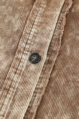 Khaki Vintage Distressed Mineral Wash Oversized Shacket Jackets JT's Designer Fashion